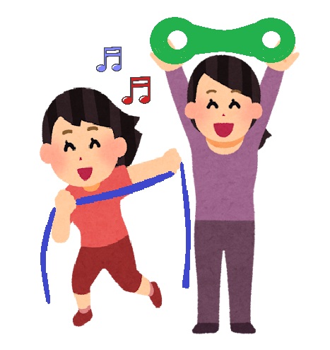 リズム体操をする人たち